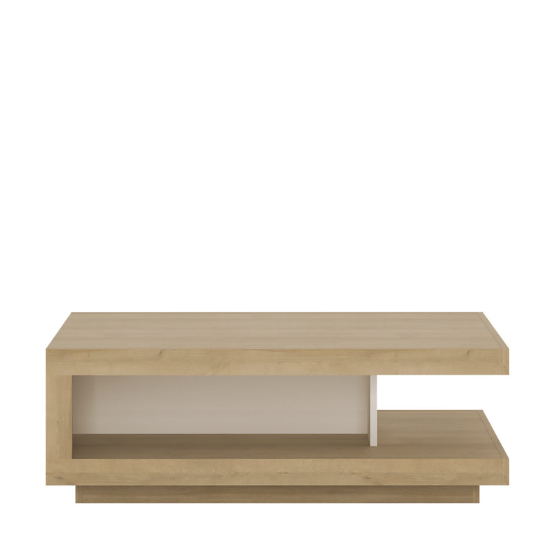 Blayze Solid Coffee Table, Riviera Oak/White High Gloss