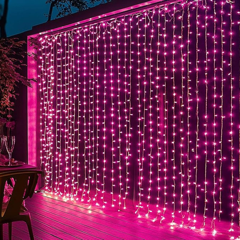 Bright 300 LED Curtain String Lights, Christmas Fairy Lights For Bedroom With 8 Lighting Modes, Connectable Waterproof Window Lights Party Wedding Garden Wall Decor