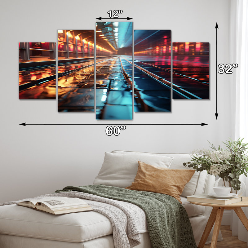 Urban Symphony Contrast - reproduction d'art sur toile - 5 panneaux