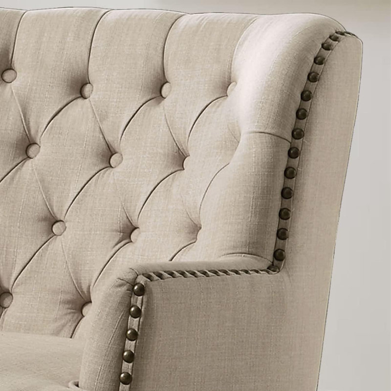 Chaise d'appoint rembourrée avec coussin moelleux Mid-Century