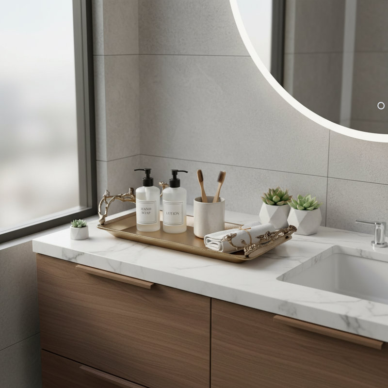Plateau de meuble-lavabo en marbre Vintage Rose