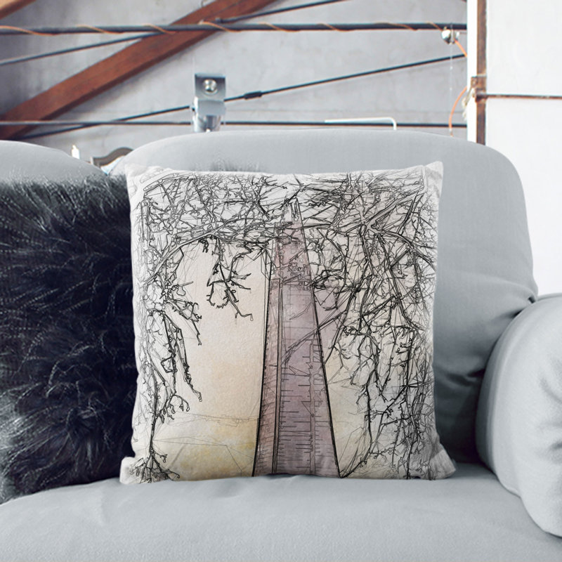 The Shard in London Vol.2 Scatter Cushion, 40cm H x 40cm W x 15cm D, Stone