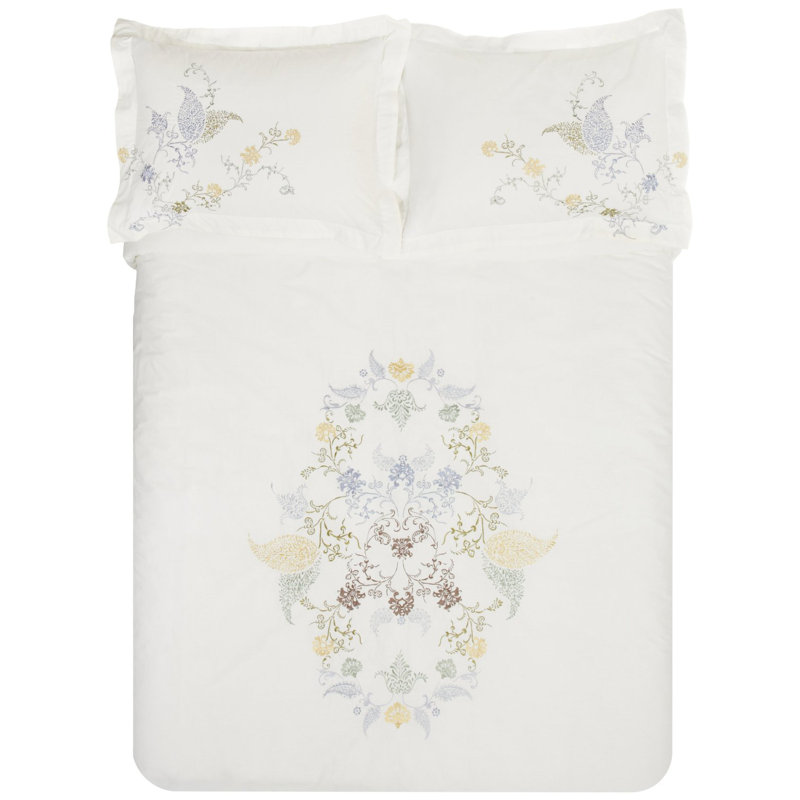 Egyptian Cotton Sateen Duvet Cover, King Duvet Cover + 2 King Shams