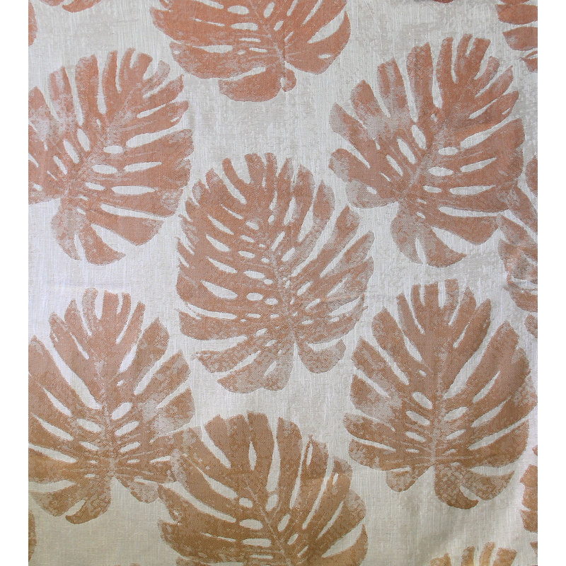 Bloom Palm Leaves Fabric, Chic Salmon