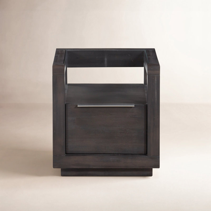 Eloise End Table With Storage, Basalt Gray