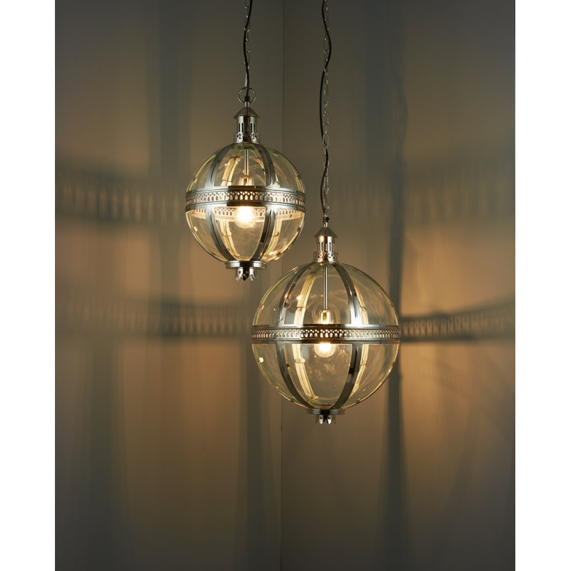Zabala 1 - Light Sphere Pendant, 148cm H x 41cm W x 41cm D, Bright Nickel