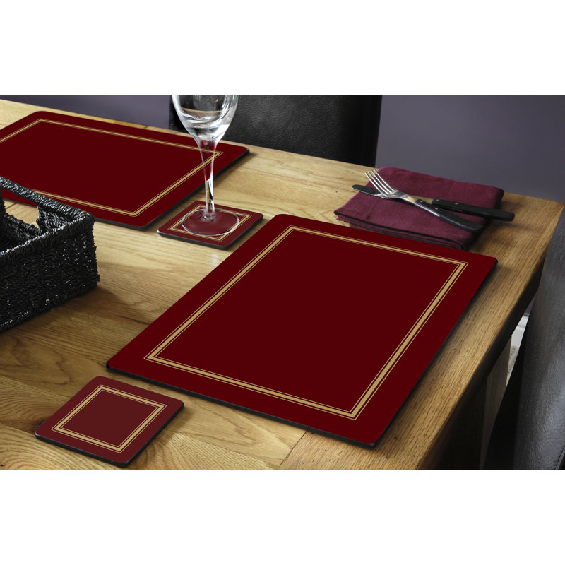 Portmeirion, Pimpernel, Placemats - Classic Black, Red