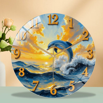 Horloge murale Dolphin Sunset