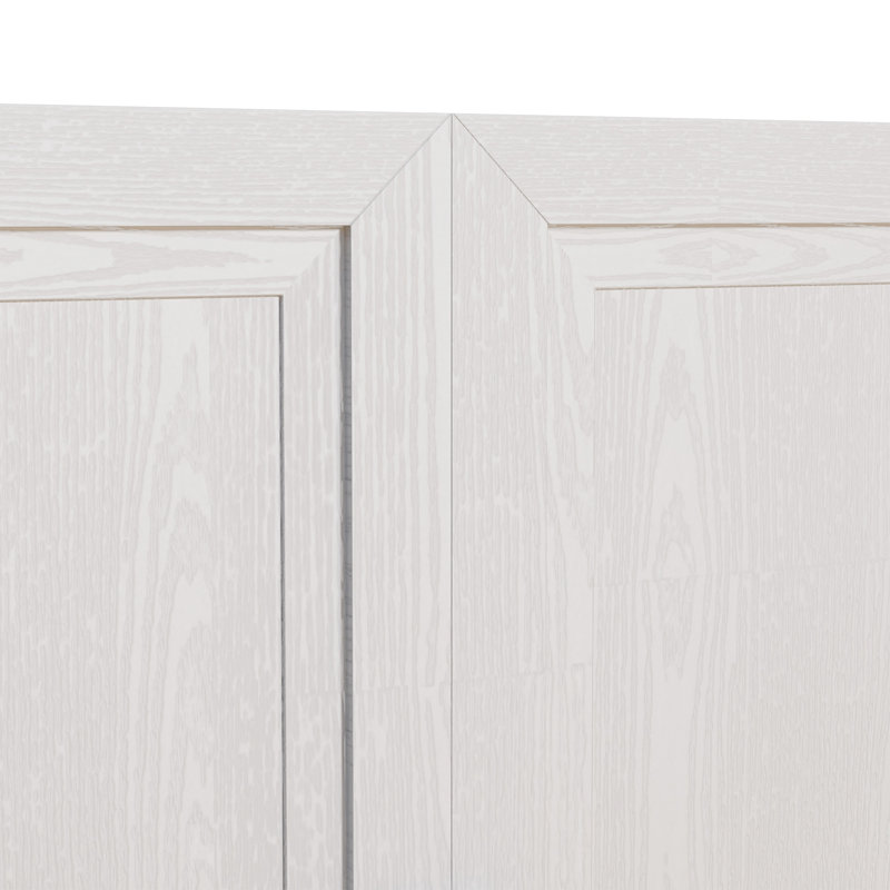 Wooden Door Sideboard Buffet Storage Cabinets with Adjustable Shelves, White, 36" H x 31" W x 16" D