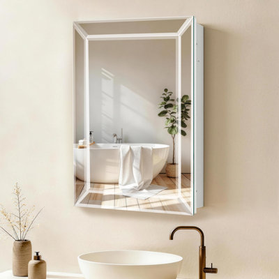 24''x36'' Recessed or Surface Mount Medicine Cabinet Mirror with Adjustable Shelves