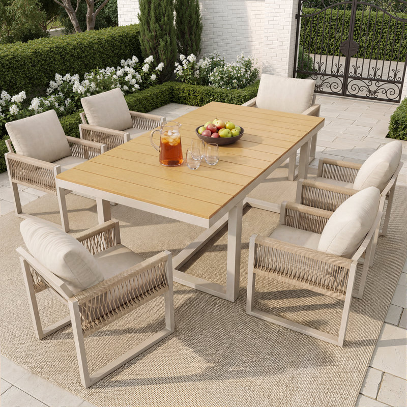 6 - Person Patio Dining Set with Rectangular Table