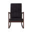 Dark Brown Synthenic Leather & Espresso Finish Rocking Chair