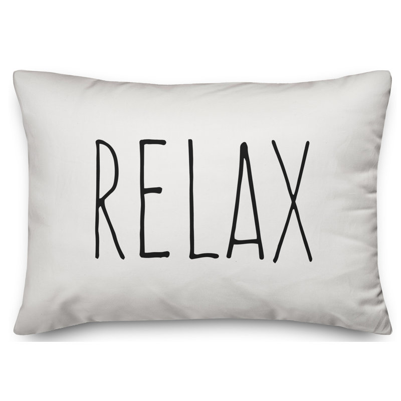  Relax Outdoor Rectangular Pillow Cover & Insert, Off White/Black