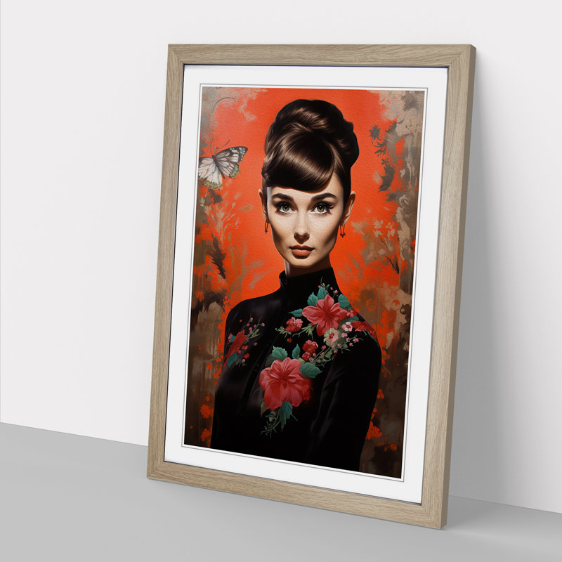 Single Picture Frame Print on Wood, Oak Framed, 46cm H x 34cm W