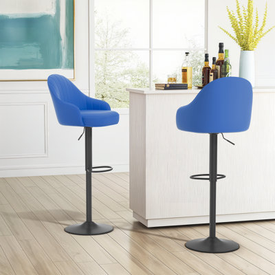 Tabourets de bar à hauteur réglable, chaises pivotantes à 360 ° en similicuir moderne avec dossier pour la cuisine ou la salle à manger