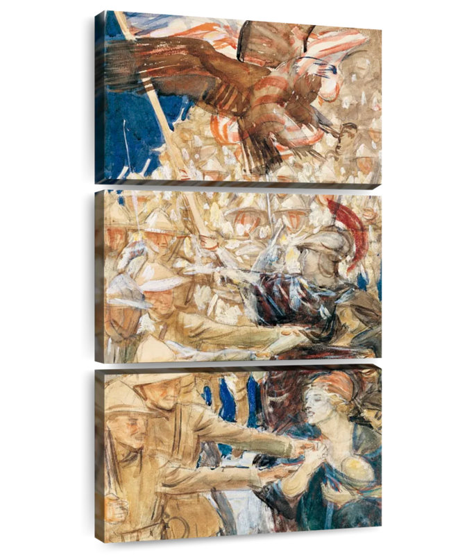 Étude pour l'arrivée des américains 1921-1922, H 27 po x l 12 po