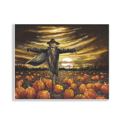 «Scarecrow in Pumpkin Field» par John Rossini