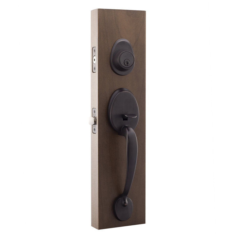 Copper Creek Handleset with Single Cylinder Deadbolt and Copper Creek Door Lever and Colonial Rosette