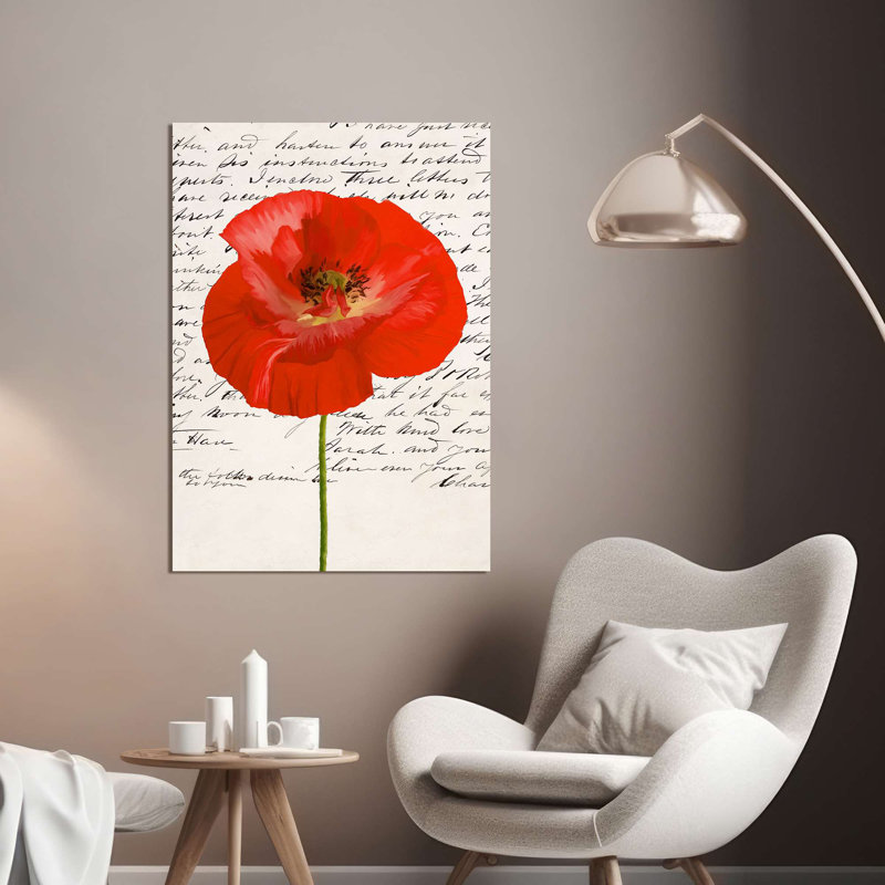 " Flowers: Poppy I" By Elena Dolci, 80cm H x 60cm W