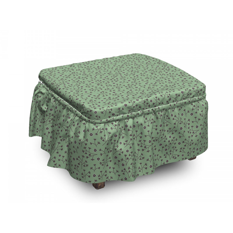 Housse pour repose-pieds à coussins carrés, Floral 1