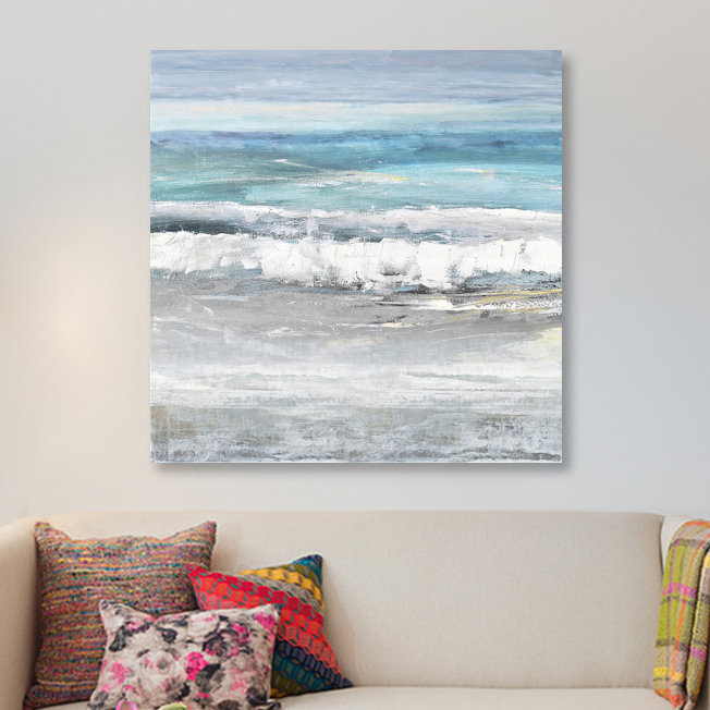 « marées i », reproduction d’art sur toile tendue, H 18 po x l 18 po x P 1,5 po, Pas de tapis, Toile tendue