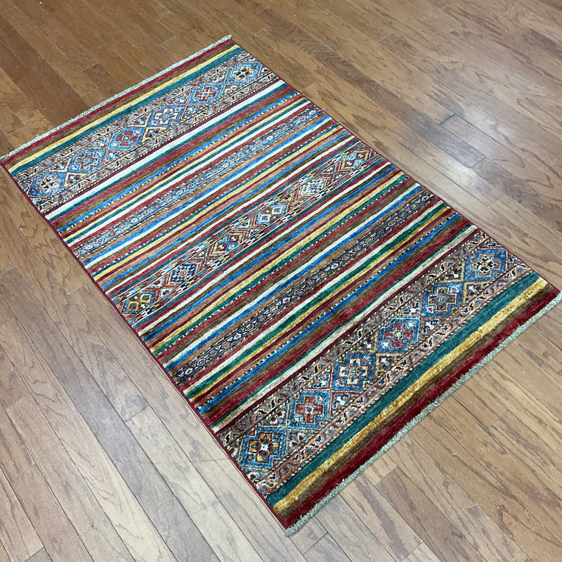  Handmade Khorjeen Kazak Wool Rug