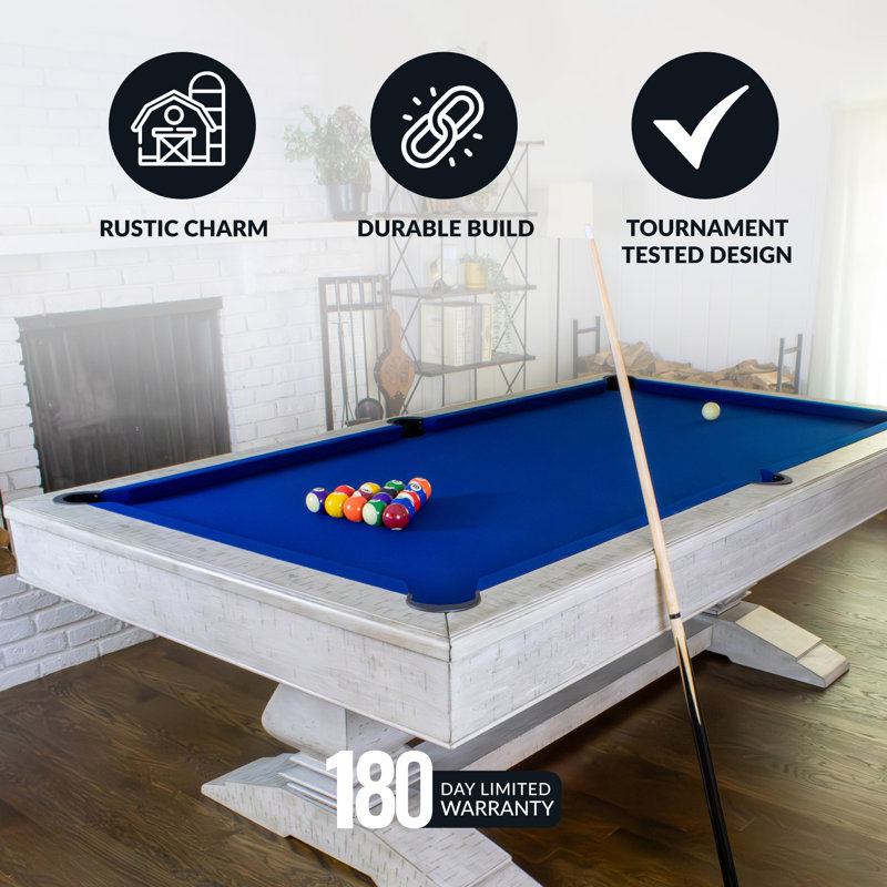  Hathaway Montecito 8 Ft Furniture Pool Table – Includes Cue Sticks, Billiard Balls – Modern Design Perfect for Family, Home, Dining, or Living Room