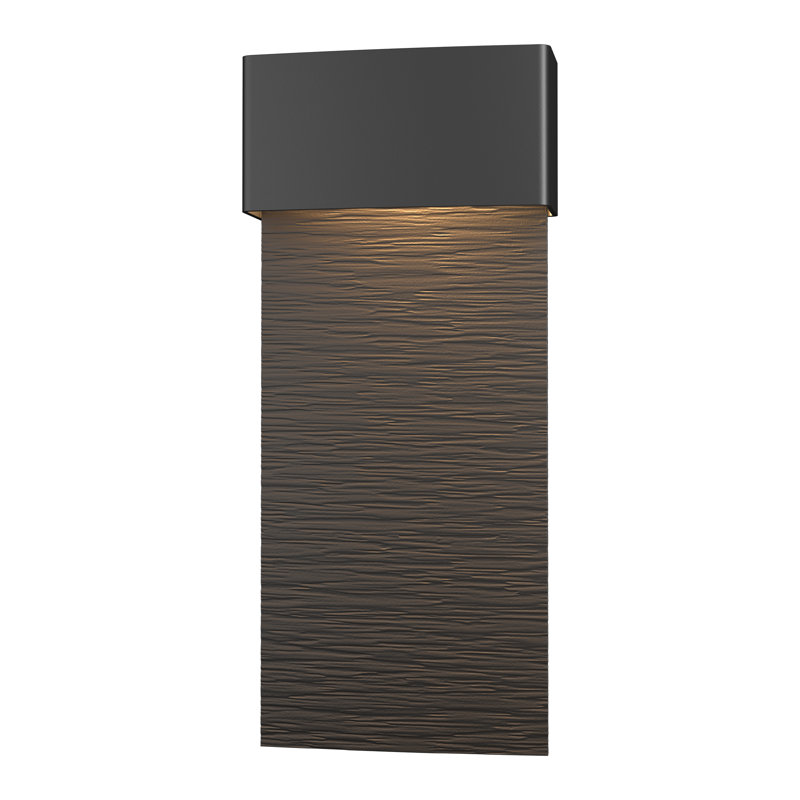 Stratum Integrated LED Outdoor Flush Mount, Coastal Black, Coastal Oil Rubbed Bronze, 21.8" H x 9.5" W x 3.7" D