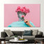 Affiche d'art moderne sur toile 3D avec un buste d'homme antique et un chapeau floral