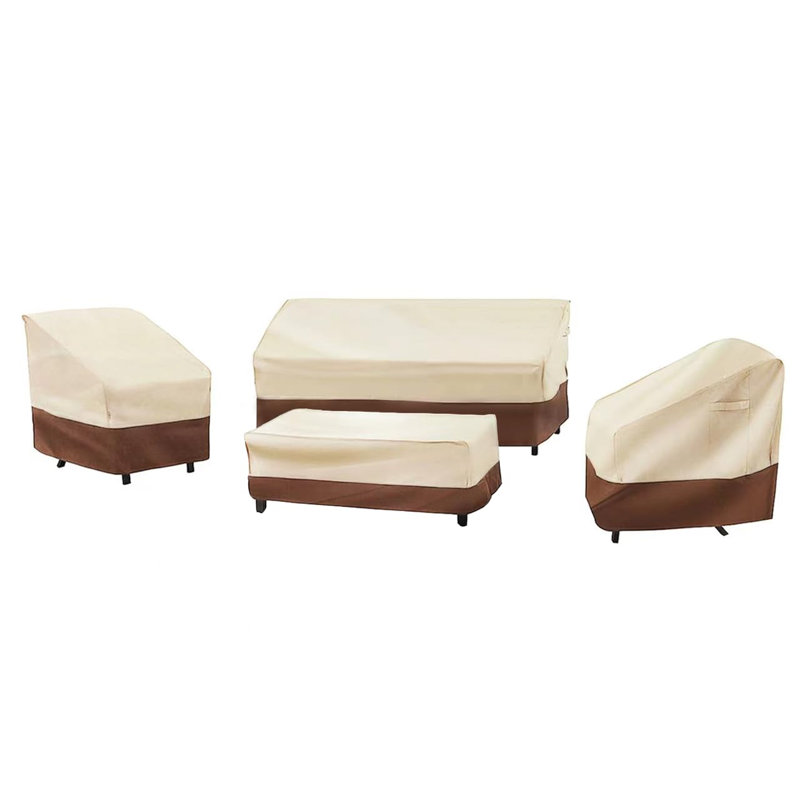 Outdoor Patio Furniture Cover Set Waterproof Heavy Duty Lawn Protection, 4 Piece,(Beige)