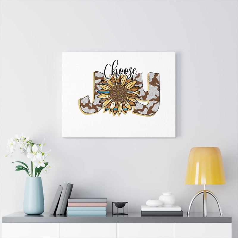 Choose Joy - Wrapped Canvas Print, 28cm H x 36cm W
