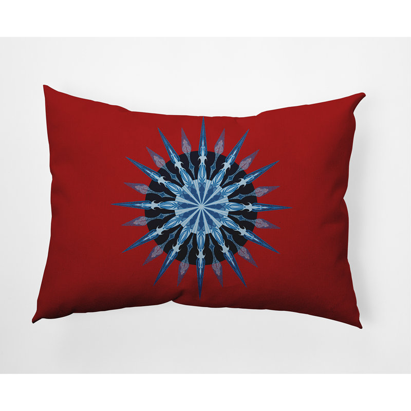 Outdoor Reversible Throw Pillow, Red