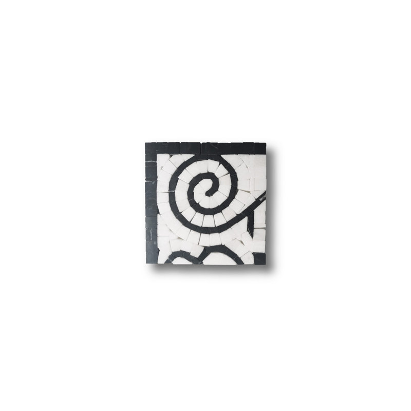Carrelage mural en mosaïque 5 po x 13 po, Blanc / noir