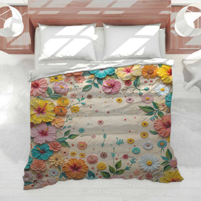 Assorted Colorful Flowers Comforter