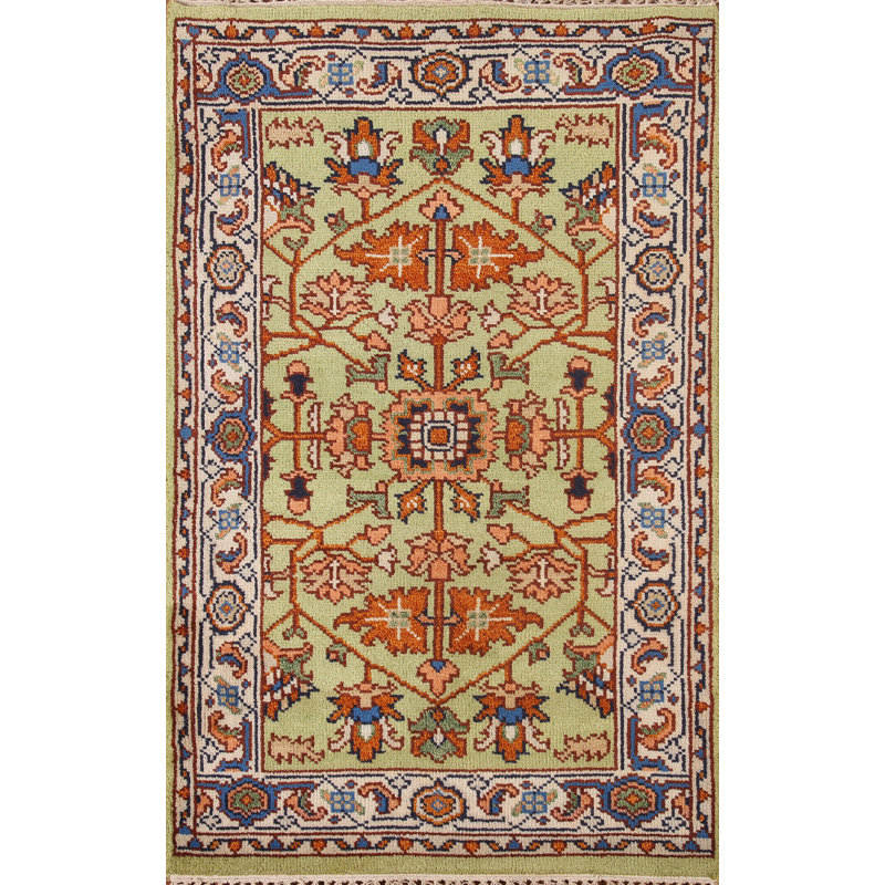 Tapis oriental vert clair Oushak 3 x 5