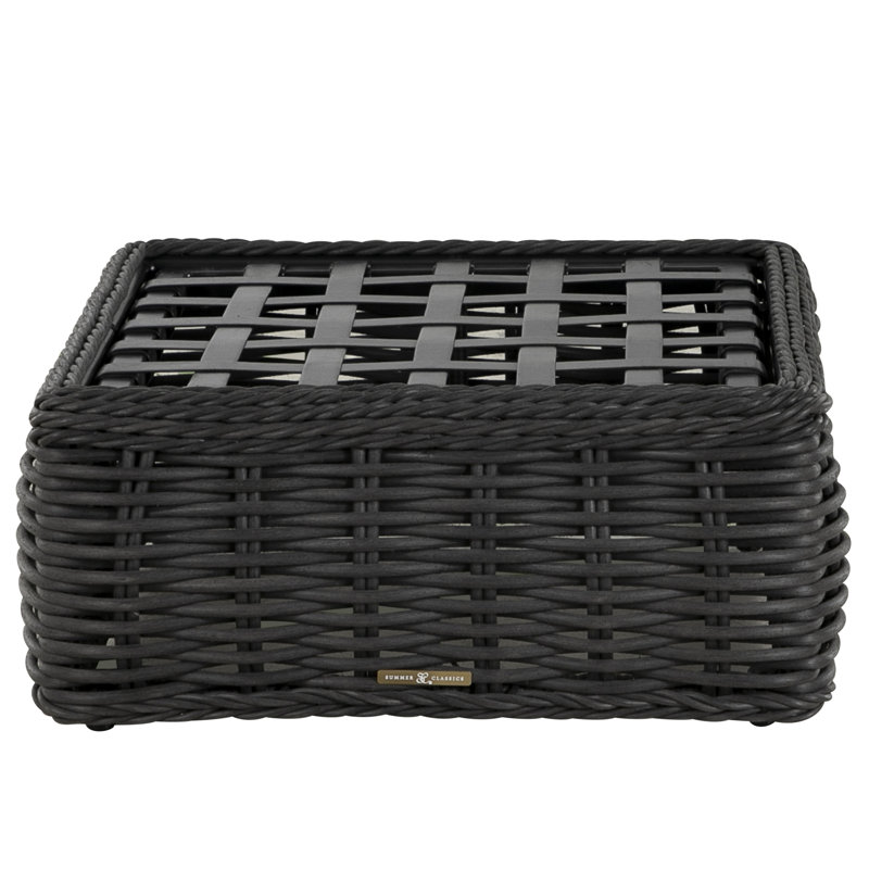 Soho Outdoor Ottoman with Cushion, No Welt, Tweed Toffee, Raffia