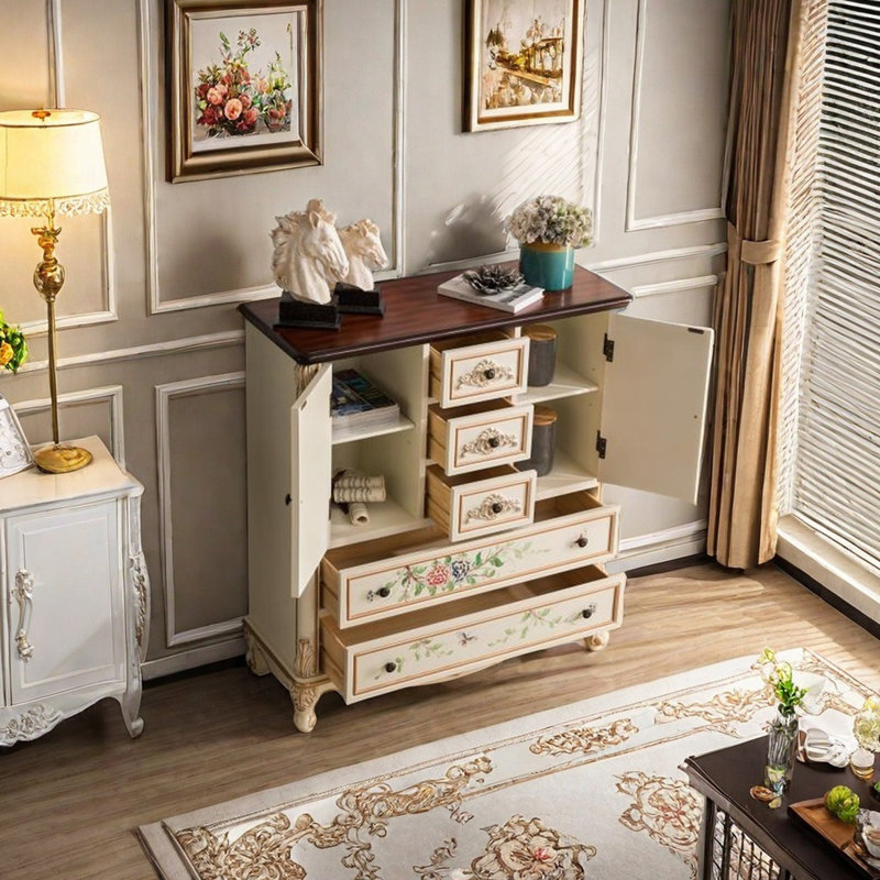Armoire décorative rétro multifonctionnelle peinte