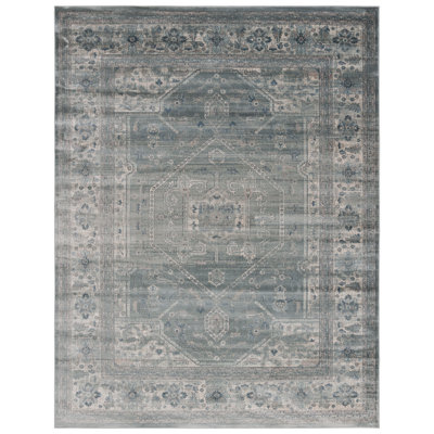 Tapis bleu clair / gris clair