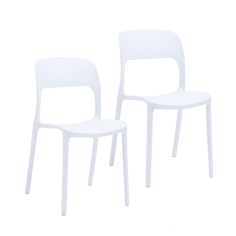 45.29cm H Stacking Side Chair, White
