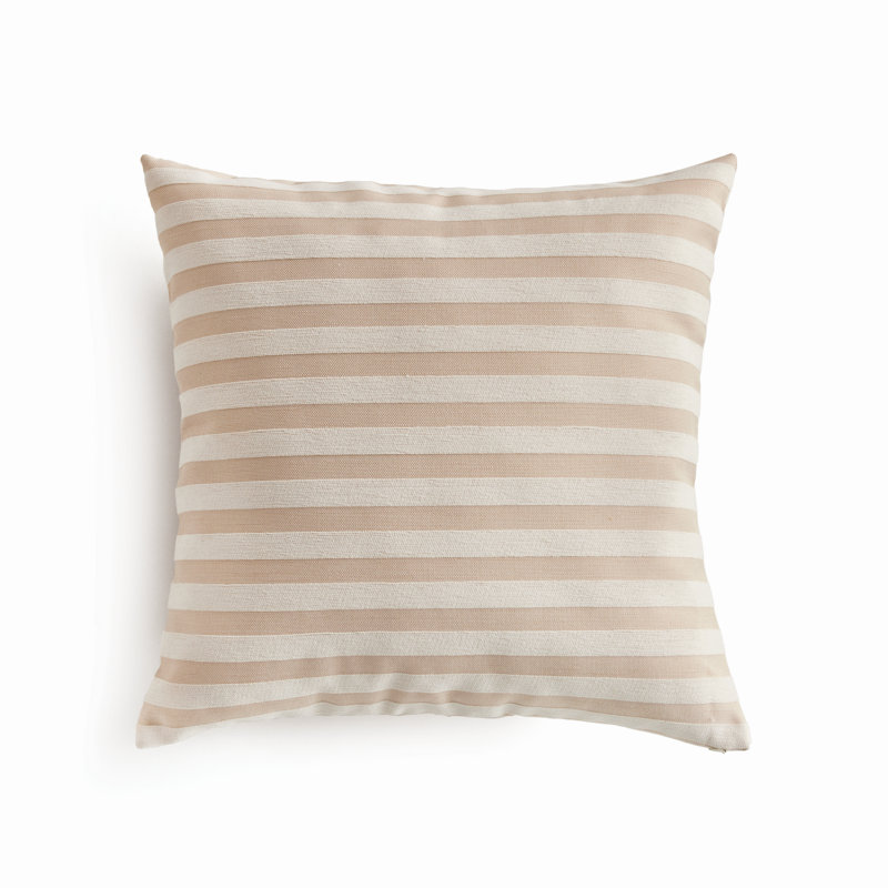 Polyester Indoor/Outdoor Pillow Cover & Insert, Khaki/Cream, Square 20"