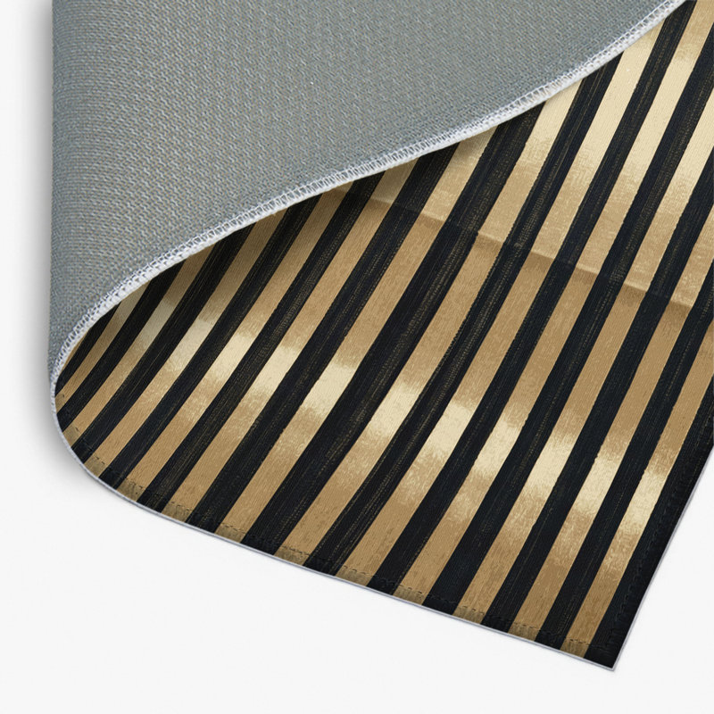 Tapis intérieur / extérieur brun HorizontalStripes, Rectangulaire 2 pi x 3 pi