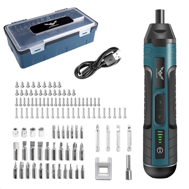 Electric Cordless Screwdriver, 3.6V Screwdriver with 105pcs Accessories, Rechargeable 5N.m Max Adjustable Torque Cordless Screwdriver for Daily & Light Industrial Use