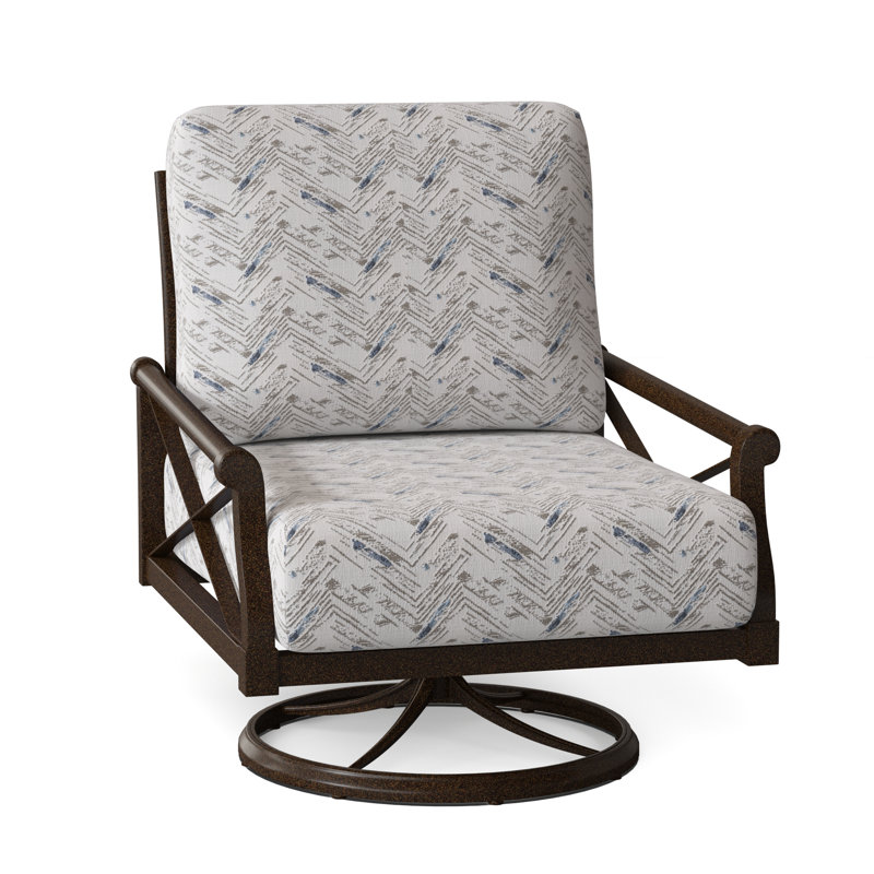 Andover Outdoor Rocker Chair, Canvas Bird's Eye Sunbrella® Canvas, Chestnut Brown