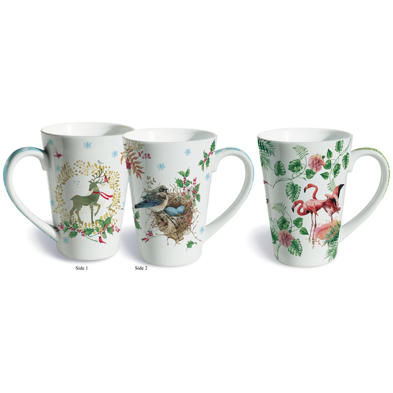 Ensemble de tasses à café en porcelaine Tropical Christmas
