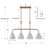 4-Light Linear Chandelier with Adjustable Length
