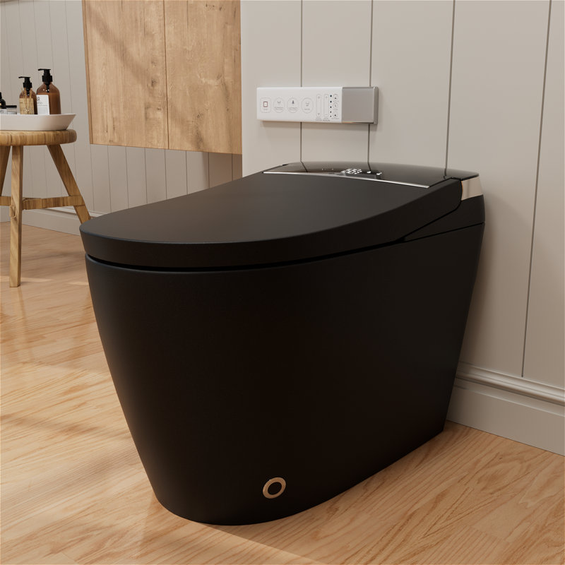 Luxury Smart Tankless Toilet with Bidet Built In, Bidet Toilet with Heated Seat, Elongated Toilet with Automatic Flush, Dryer, Night Light, Digital Display