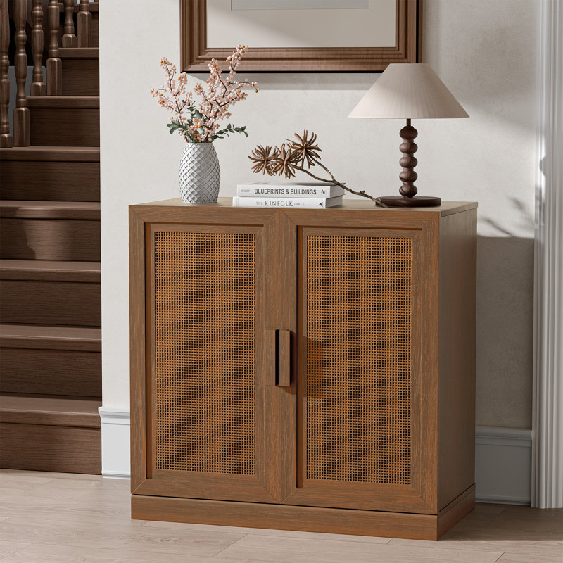 Armoire de rangement d'appoint en bois massif, Noyer, H 31 po x l 31 po x P 16 po