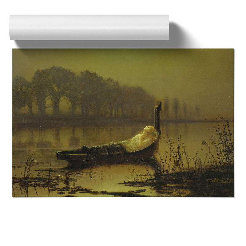 The Lady Of Shalott by John Atkinson Grimshaw - No Frame Painting, 42cm H x 59cm W x 0.1cm D
