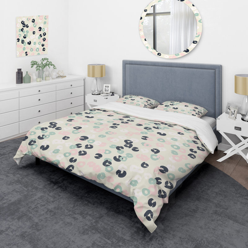 Ensemble de housse de couette 3 pièces Black and Green, Housse de couette pour très grand lit et 2 très