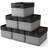 Fabric Storage Bins For Shelves,15 Inch Sturdy Collapsible Storage Bins With 2 Handles, Foldable Baskets For Organizing Home, Closets, Shelf, Toys, Clothes, Large Decorative Storage Baskets,(Black/6 Pack)